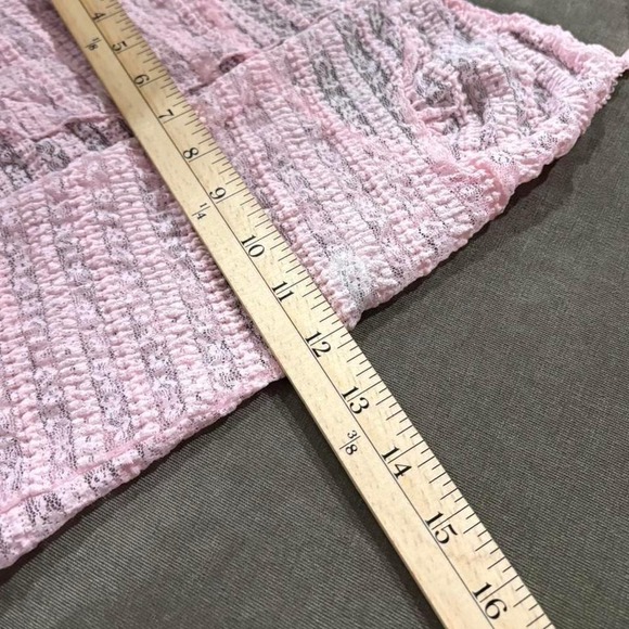 00s Style Leg Avenue Pink Sheer Striped Halter Neck Crop Top Size X-Small - Picture 5 of 6